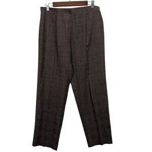 VTG 90s Covington Petite Women's Plaid Trouser Pant Size 14P Brown Casual Oofice